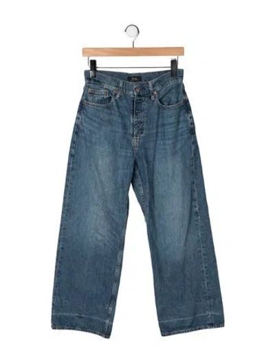 Pre-owned Polo Ralph Lauren Mid-rise Wide Leg Jeans In Blue