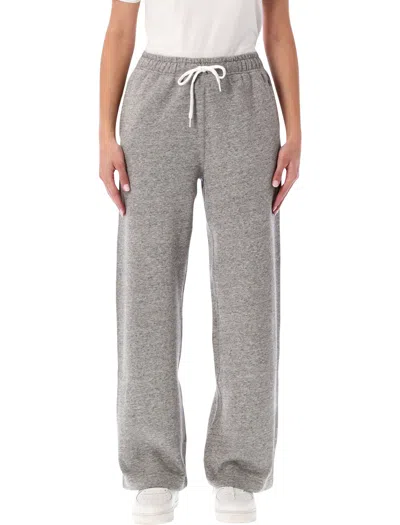 Polo Ralph Lauren Mid-rise Women's Track Pants With Drawstring Waistband In Gray
