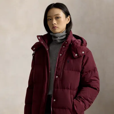Polo Ralph Lauren Mid-weight Down Puffer Jacket In Classic Wine