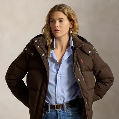 Polo Ralph Lauren Mid-weight Down Puffer Jacket In Dark Beech