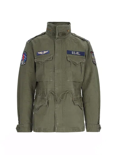 Polo Ralph Lauren Military Jacket With Patch In Green