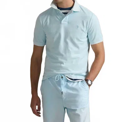 Polo Ralph Lauren Mineral Dyed Mesh Polo In Sky In Blue