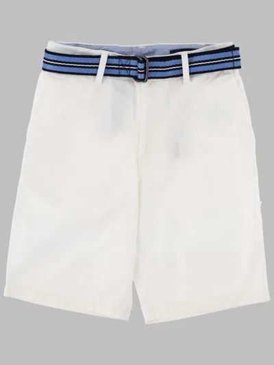 Polo Ralph Lauren Mini Bedford Flat Front Shorts For Boys In White