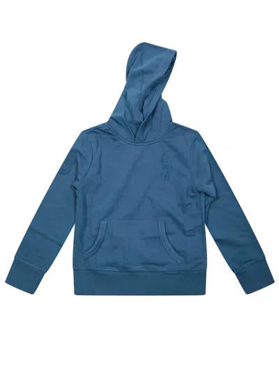 Polo Ralph Lauren Mini Big Pony Sweatshirt Hoodie In Blue