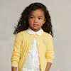 Polo Ralph Lauren Kids' Mini-cable Cotton Cardigan In Corn Yellow