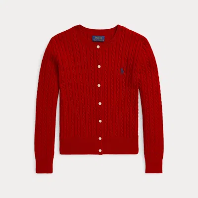 Polo Ralph Lauren Kids' Mini-cable Cotton Cardigan In Rl 2000 Red
