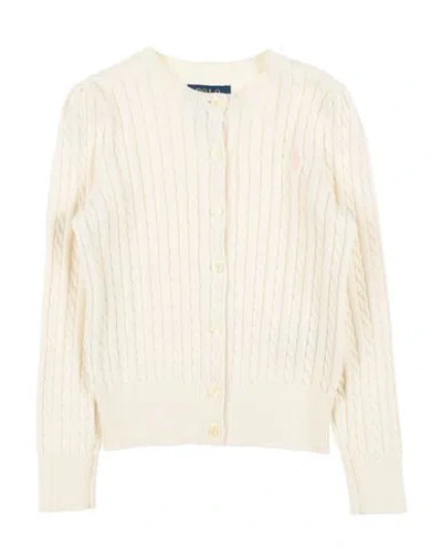 Polo Ralph Lauren Babies'  Mini-cable Cotton Cardigan Toddler Girl Cardigan Cream Size 5 Cotton In White