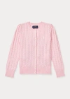 Polo Ralph Lauren Kids' Mini-cable Cotton Cardigan In Warm White