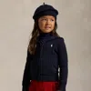 Polo Ralph Lauren Kids' Mini-cable Cotton Full-zip Hoodie In Hunter Navy/nevis