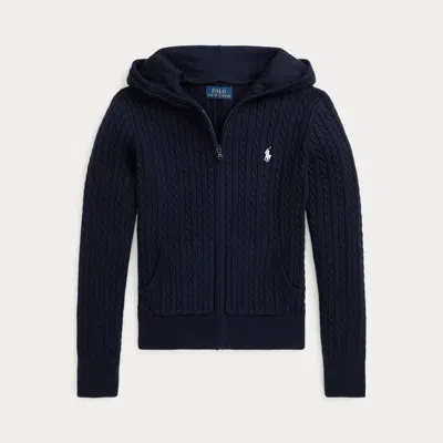POLO RALPH LAUREN MINI-CABLE COTTON FULL-ZIP HOODIE