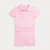 Polo Ralph Lauren Ralph Lauren Cable Cotton Polo Sweater & Shorts Set In Bath Pink