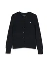 Polo Ralph Lauren Polo Pony Knitted Cardigan In Blue