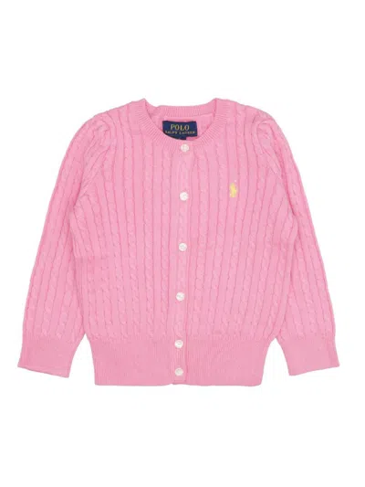 Polo Ralph Lauren Kids' Mini Cable Tops Sweater In Pink & Purple