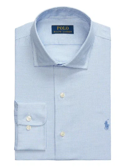 Polo Ralph Lauren Mini-check Shirt In Blue