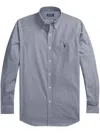 Polo Ralph Lauren Cotton Stretch Poplin Gingham Check Slim Fit Button Down Shirt In Blue