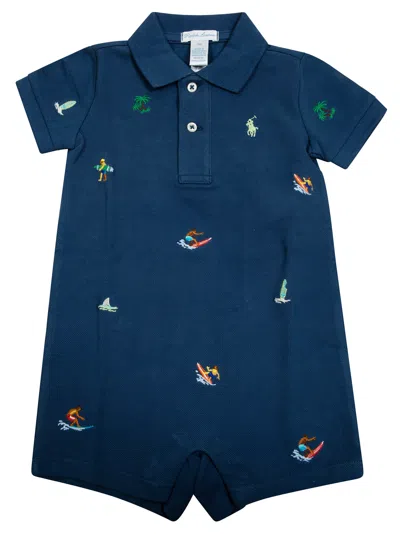Polo Ralph Lauren Mini Classic One-piece For Kids In Blu