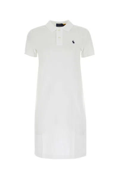 Polo Ralph Lauren Piquet Dress Short Sleeves In White