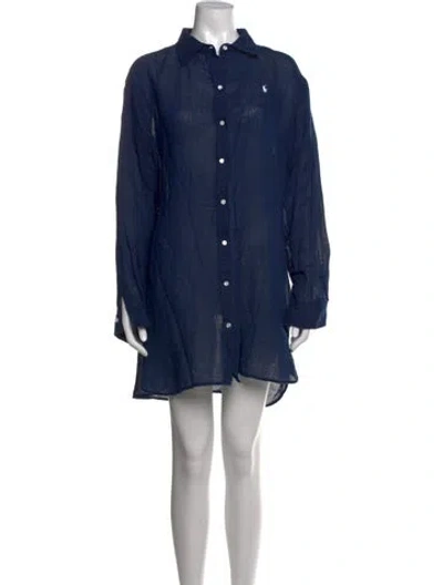 Pre-owned Polo Ralph Lauren Mini Dress In Blue