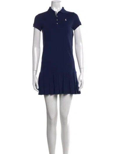 Pre-owned Polo Ralph Lauren Mini Dress In Blue