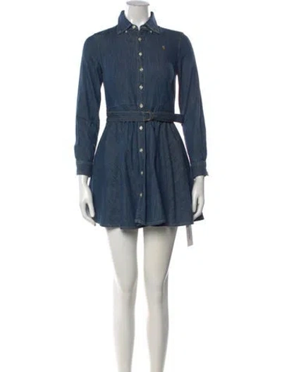 Pre-owned Polo Ralph Lauren Mini Dress In Blue
