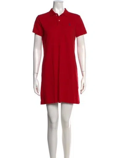 Pre-owned Polo Ralph Lauren Mini Dress In Red
