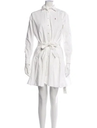 Pre-owned Polo Ralph Lauren Mini Dress In White