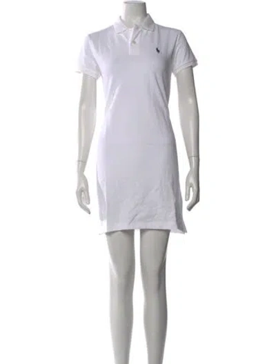 Pre-owned Polo Ralph Lauren Mini Dress In White