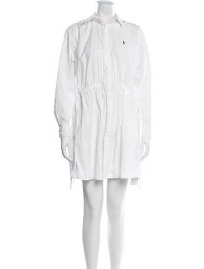 Pre-owned Polo Ralph Lauren Mini Dress In White