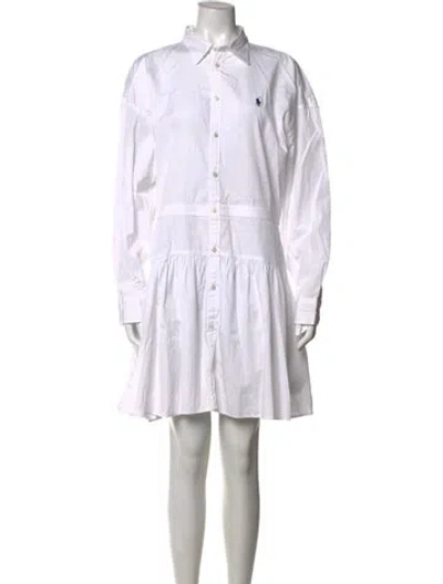 Pre-owned Polo Ralph Lauren Mini Dress In White