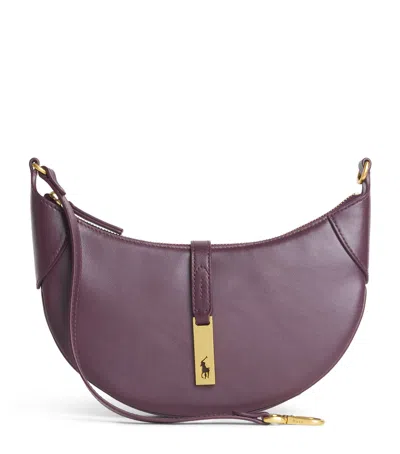 Polo Ralph Lauren Mini Leather Polo Id Shoulder Bag In Burgundy