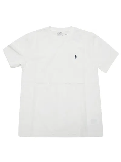 Polo Ralph Lauren Mini Logo Embroidered Short Sleeve T-shirt In Bianco
