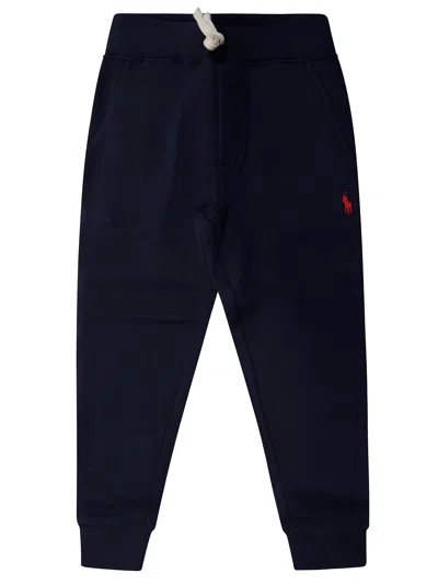 Polo Ralph Lauren Mini Logo Embroidered Sweatshirt Trousers In Navy
