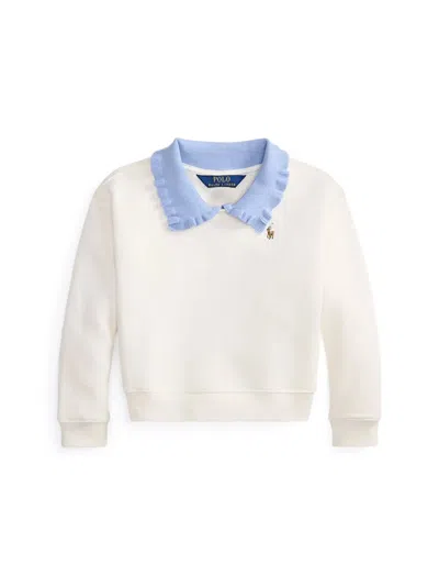 Polo Ralph Lauren Mini Long Sleeve Knit Sweatshirt For Boys In White