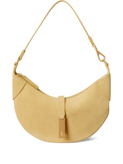 Polo Ralph Lauren Mini Polo Id Suede Shoulder Bag In Yellow