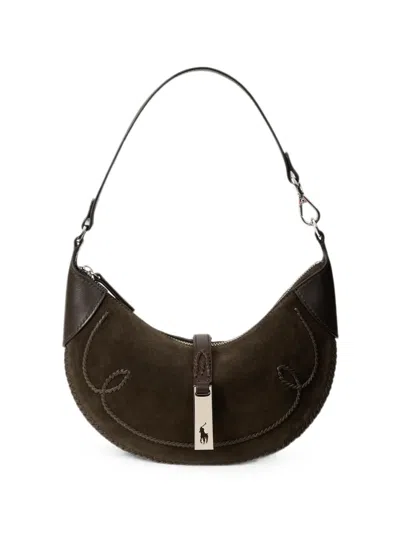 Polo Ralph Lauren Mini Polo Id Whipstitch Shoulder Bag In Black