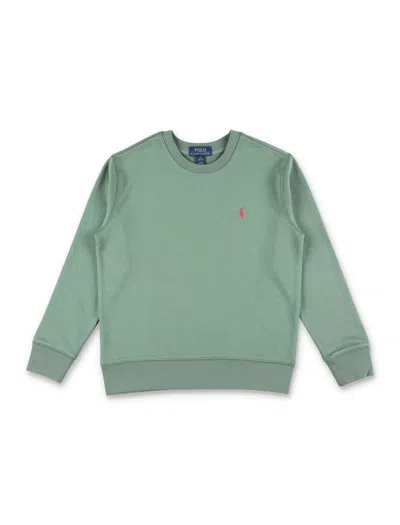 Polo Ralph Lauren Mini Refined Essential Long Sleeve T-shirt For Boys In Green