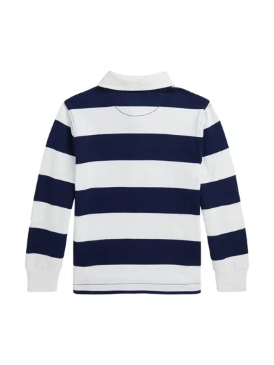 Polo Ralph Lauren Mini Rugby-knit Long Sleeve Polo Shirt For Boys In Multicolour