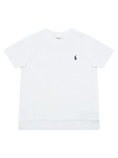 Polo Ralph Lauren Mini Short Sleeve T-shirt For Kids In Bianco