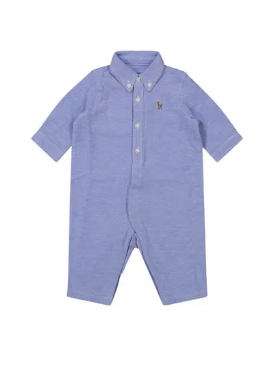 Polo Ralph Lauren Mini Solid Coverall For Boys In Blue