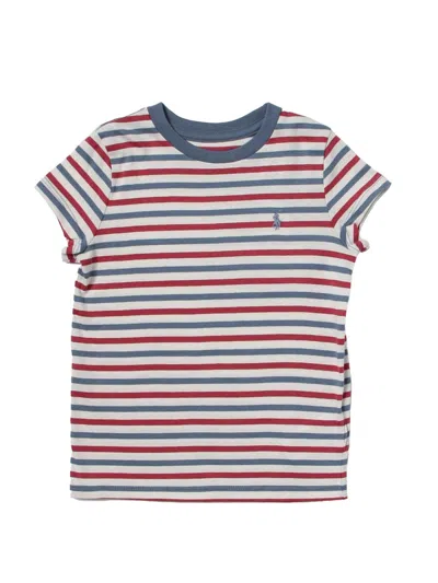 Polo Ralph Lauren Mini Striped T-shirt For Girls In Multicolour