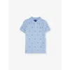 Polo Ralph Lauren Kids' Tennis Racquet Print Cotton Piqué Polo In Blue