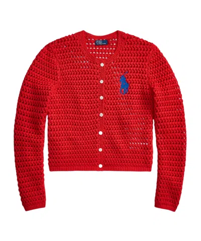 Polo Ralph Lauren Minimal Knit Cardigan In Red
