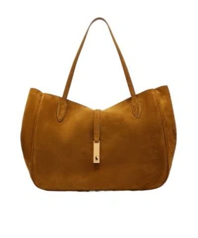 Polo Ralph Lauren Minimalist And Versatile Tote Bag In Brown