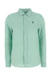 Polo Ralph Lauren Mint Green Linen Shirt In Green