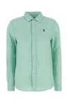 Polo Ralph Lauren Mint Green Linen Shirt In Green