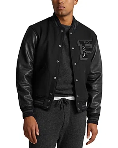 POLO RALPH LAUREN MIXED MEDIA LETTERMAN JACKET