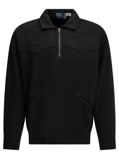 Polo Ralph Lauren X Mlb Yankees Quarter-zip Sweatshirt In Black