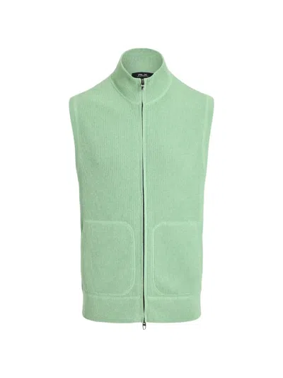 Polo Ralph Lauren Mock-neck Full-zip Gilet In Green
