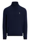 Polo Ralph Lauren Mens Blue Embroidered-logo Long-sleeve Cotton-jersey Sweatshirt Xxl In Blue