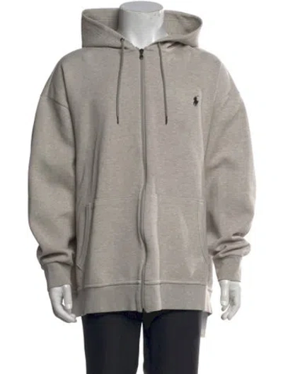 Pre-owned Polo Ralph Lauren Mock Neck Long Sleeve Cardigan In Gray